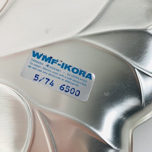 German Metalware Autumn Decorative Dish Grape Leaf Footed By WMF Ikora VTG 70s - Picture 9 of 12